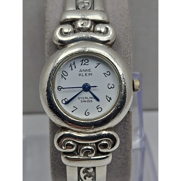 Anne Klein Sterling Bracelet Watch Swiss Quartz White Dial Womens New Battery main image 12